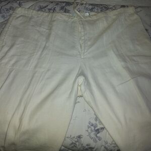 GAP Factory Store Cream Linen Pants